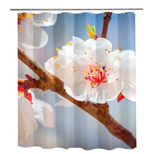 Japanese apricot flowers. Enjoy Hanami season. Shower Curtain 72"x84"