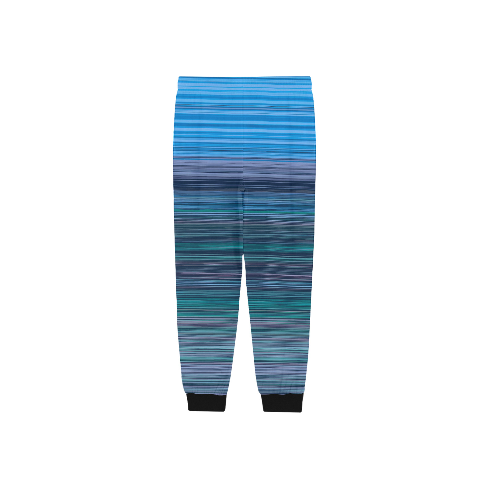 Abstract Blue Horizontal Stripes Men's Pajama Trousers