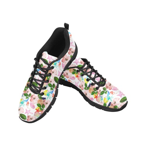 beach floral Women's Breathable Running Shoes (Model 055)