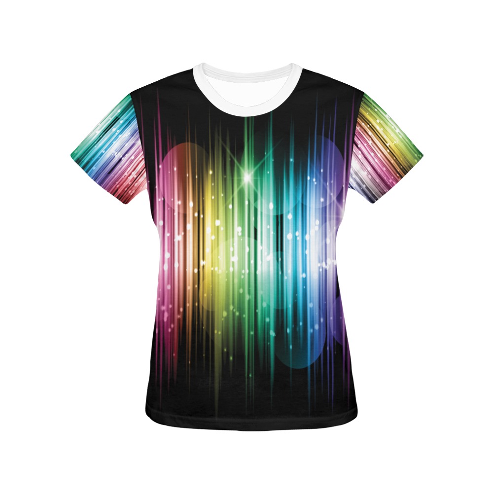 Abstract rainbow pattern All Over Print T-Shirt for Women (USA Size) (Model T40)
