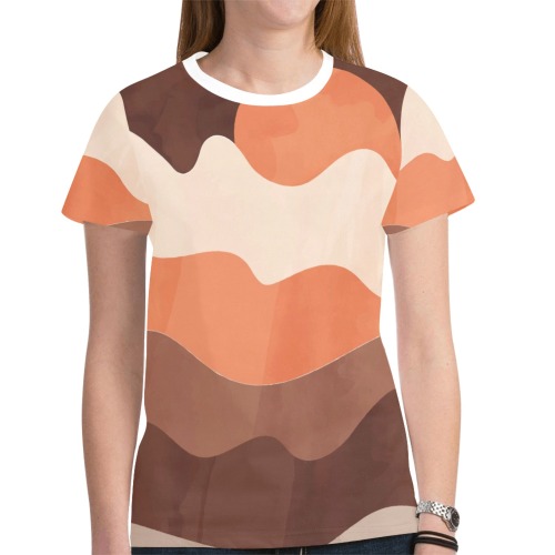 Modern simple earthy landscape-02 New All Over Print T-shirt for Women (Model T45)