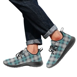 TremdY Vintage Plaid Men's One-Piece Vamp Sneakers (Model  67502)