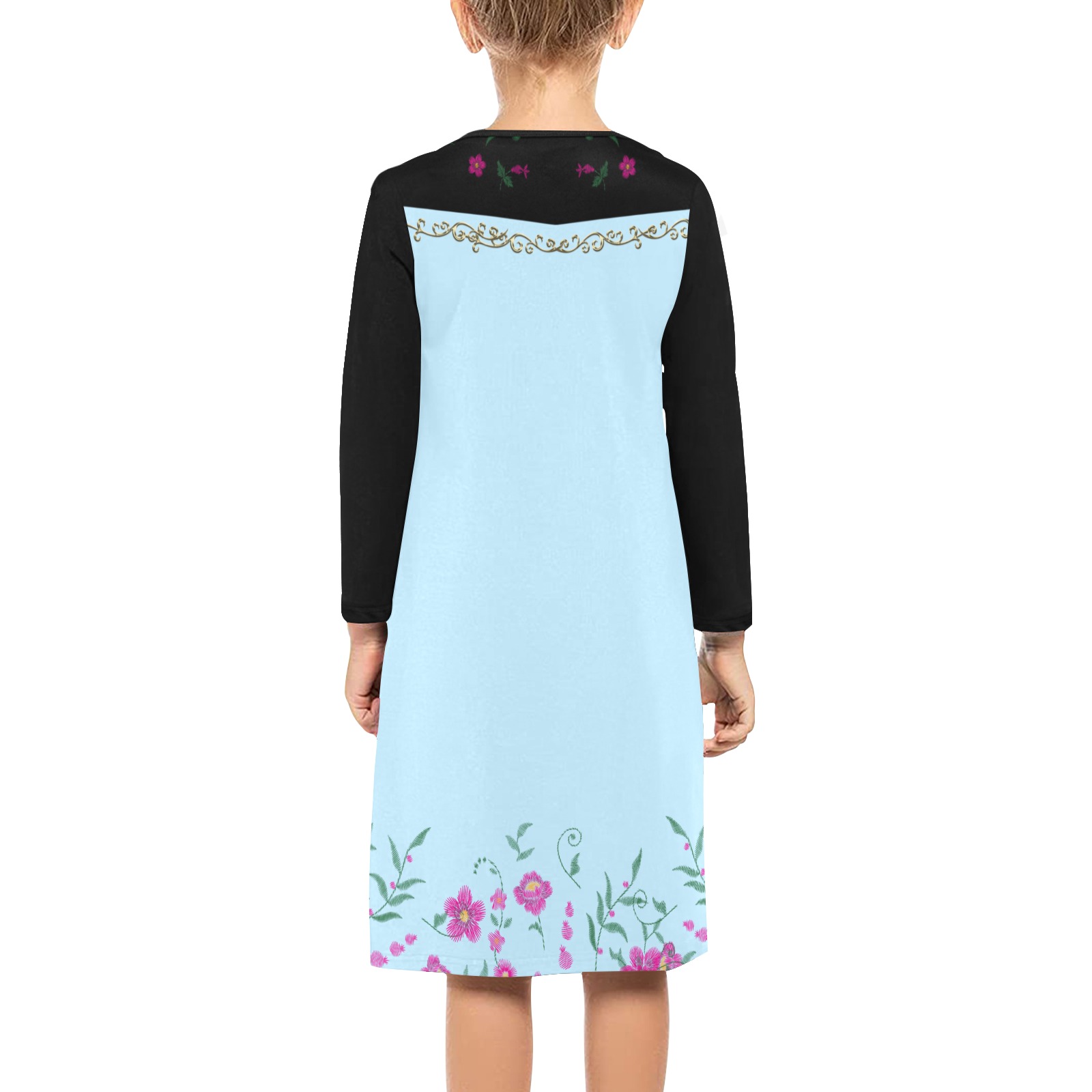 Little Elsa Girls' Long Sleeve Dress (Model D59)