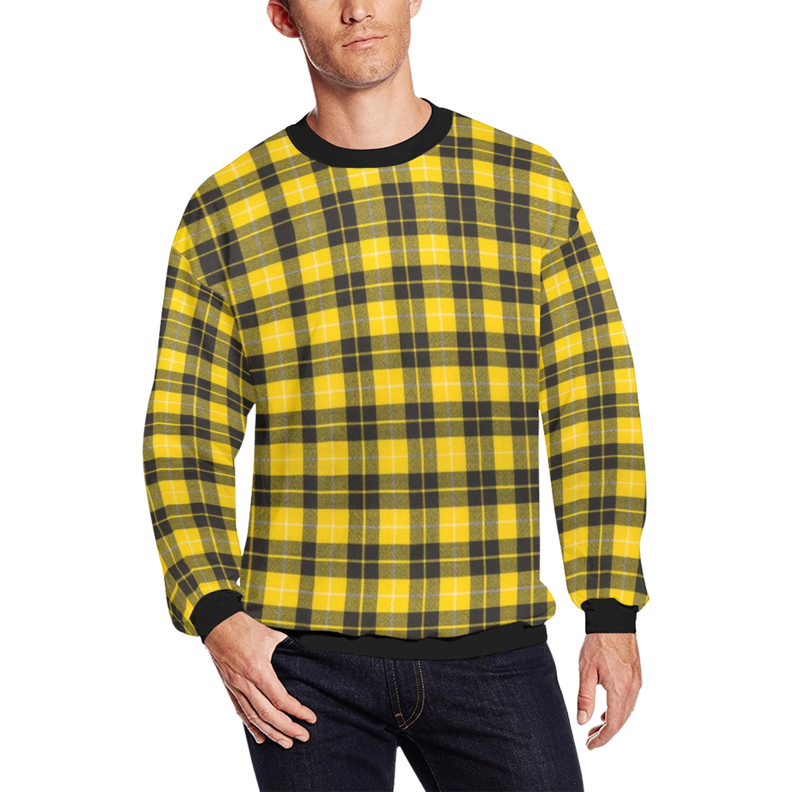 Barclay Dress Modern Men's Oversized Fleece Crew Sweatshirt (Model H18)