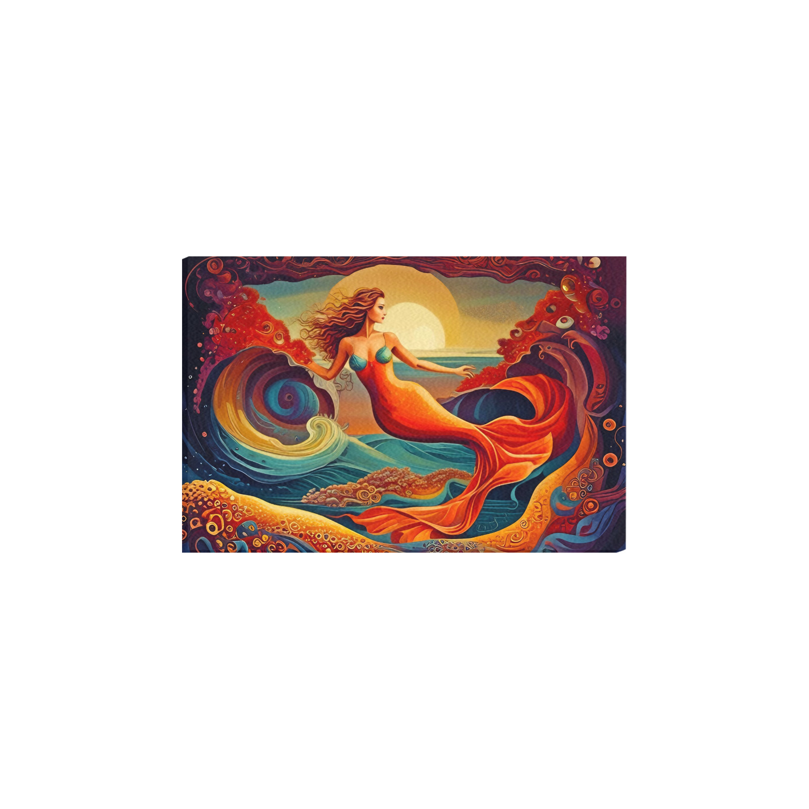 The World of a Mermaid Frame Canvas Print 30"x20"