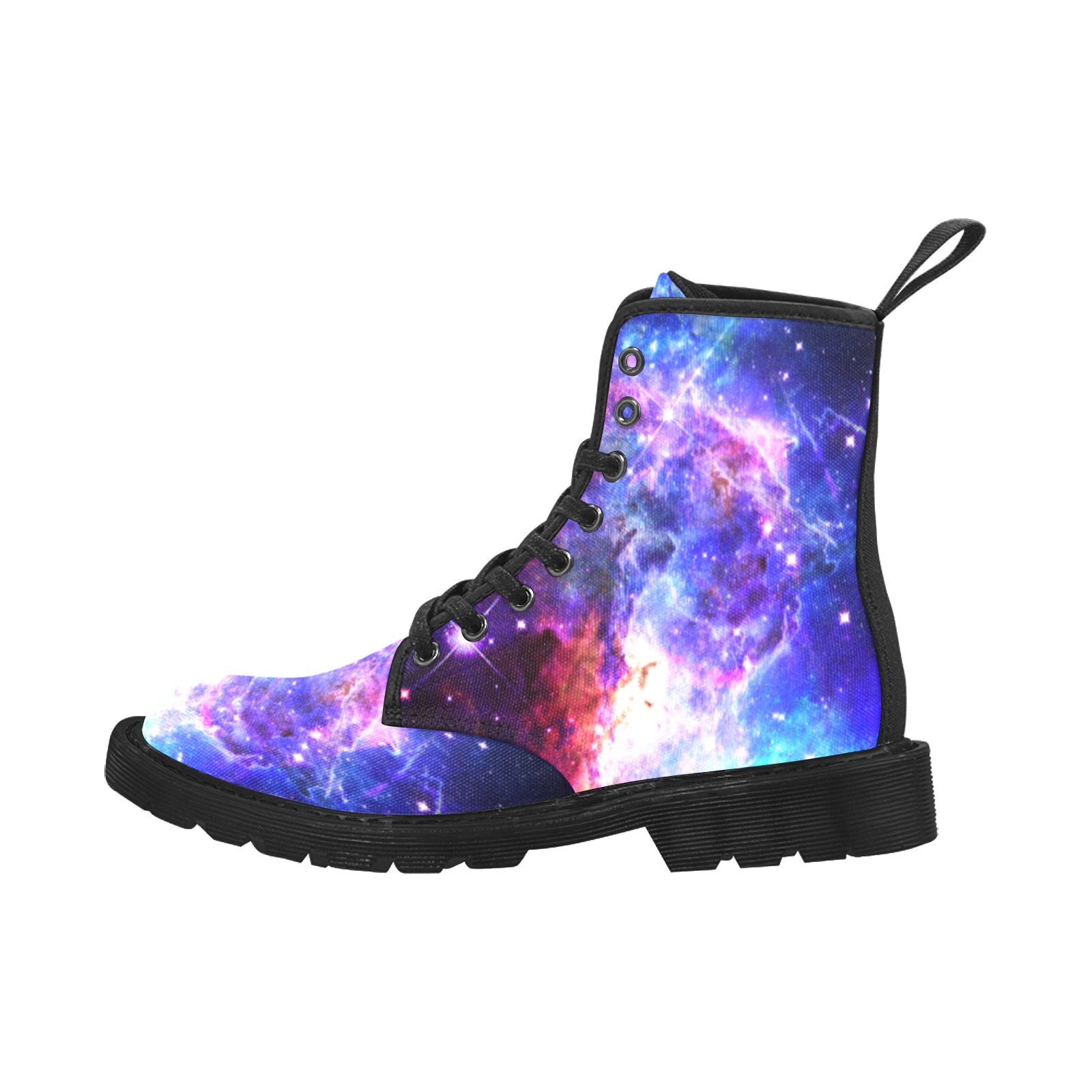 Mystical fantasy deep galaxy space - Interstellar cosmic dust Martin Boots for Women (Black) (Model 1203H)