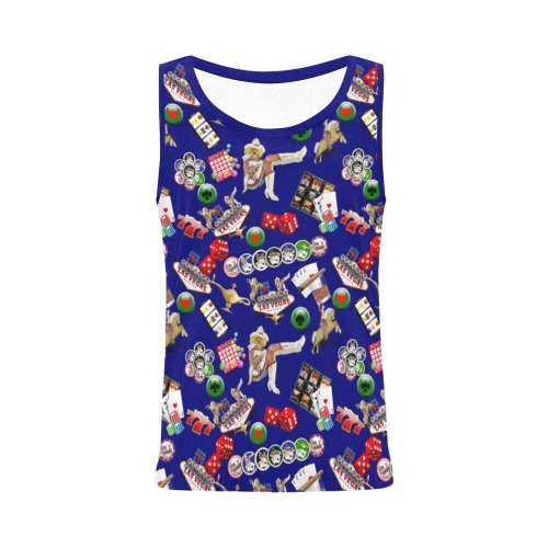 Las Vegas Icons Gamblers Delight / Blue All Over Print Tank Top for Women (Model T43)