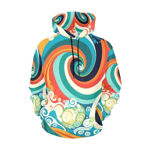 Colorful Ocean Waves All Over Print Hoodie for Men (USA Size) (Model H13)