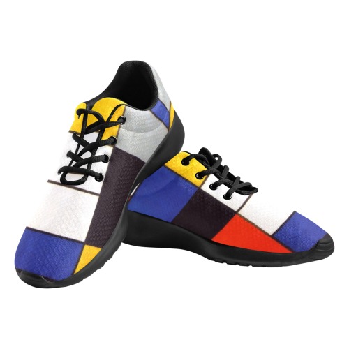 Composition A by Piet Mondrian Men's Athletic Shoes (Model 0200)