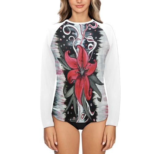Sun Shirt Lilly Women's Long Sleeve Swim Shirt (Model S39)