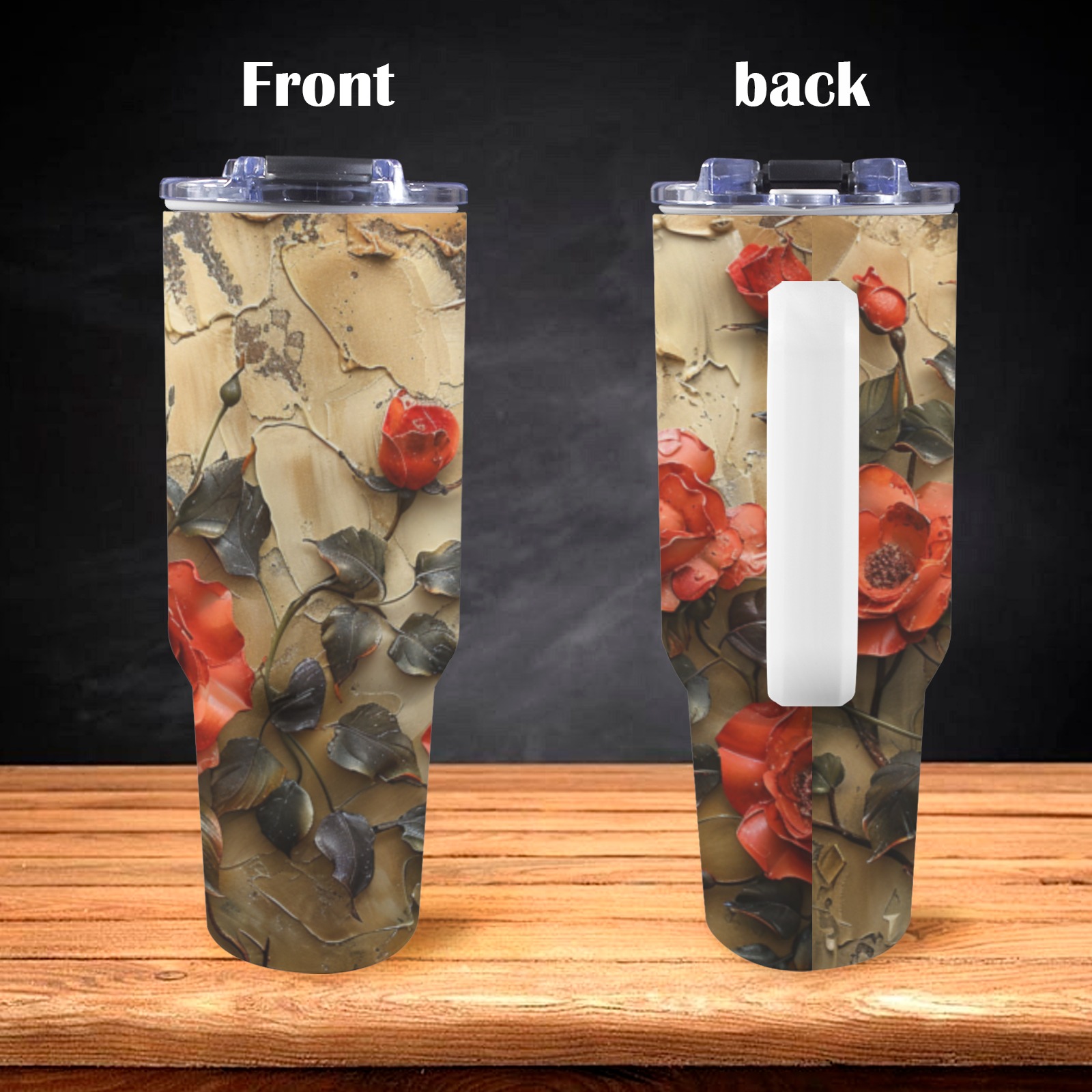 Floral Style 7 Tumbler 40oz Tumbler with Handle