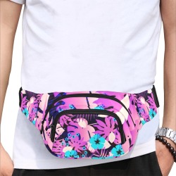 GROOVY FUNK THING FLORAL PURPLE Fanny Pack/Small (Model 1677)