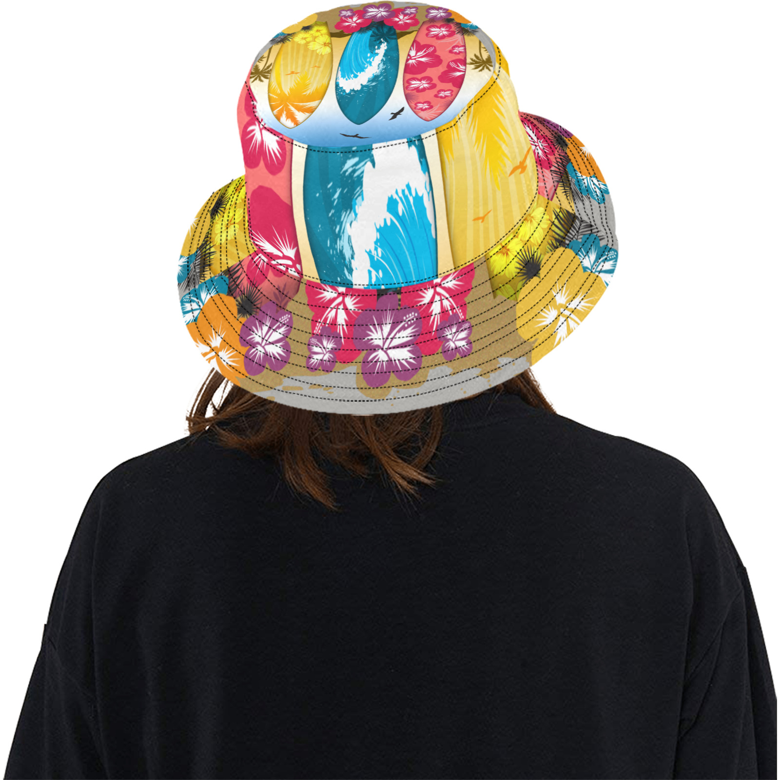 Surfboard Beach Unisex Summer Bucket Hat
