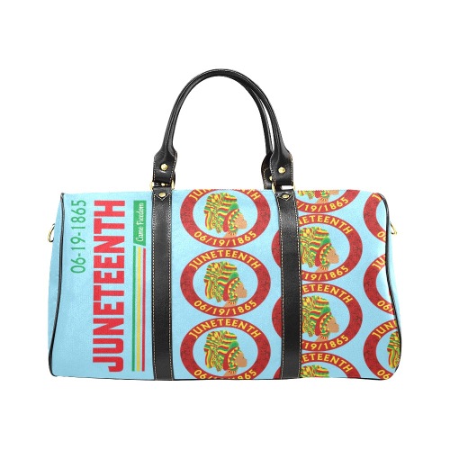 Juneteenth SMALL BRIGHT LITE BLUE Tote Bag (Queen repeat) New Waterproof Travel Bag/Small (Model 1639)