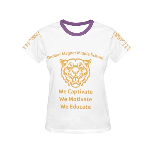 Dunbar School Spirit All Over Print T-Shirt for Women (USA Size) (Model T40)
