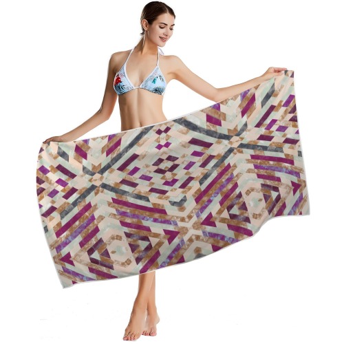 Mosaic Bohemian Striped 1B Quick-Dry Beach Towel 30"x61"