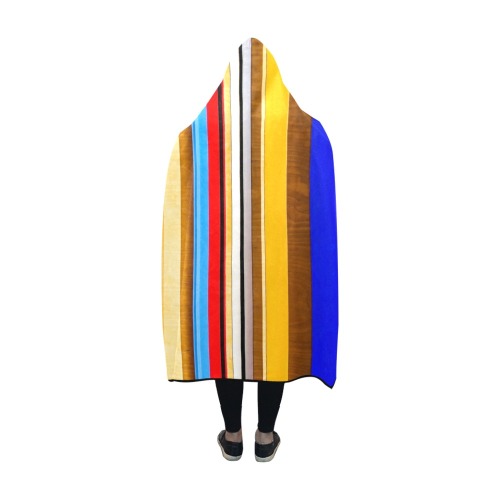 Colorful abstract pattern stripe art Hooded Blanket 60''x50''