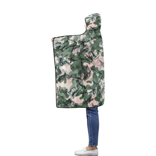 Modern camo mountains 23 Flannel Hooded Blanket 40''x50''
