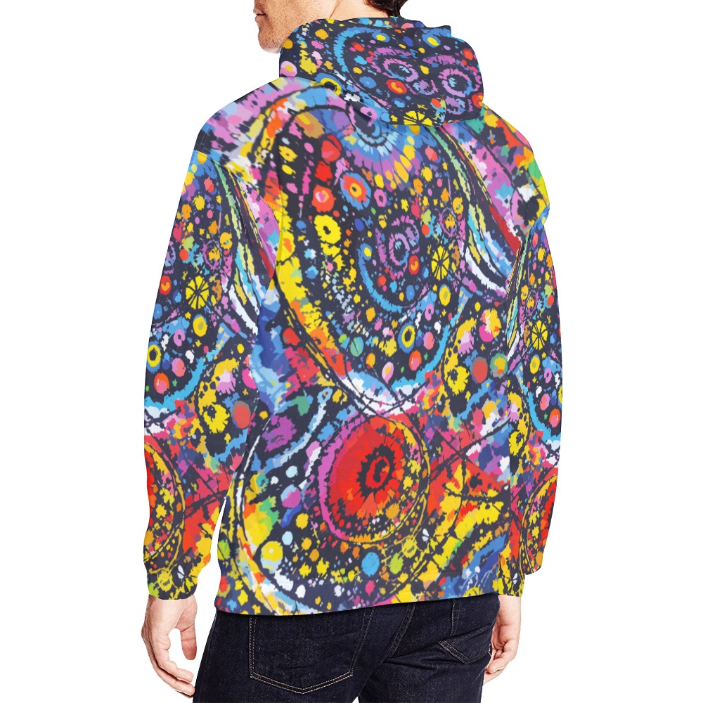 Colorful abstract art on the tie-dye theme. All Over Print Hoodie for Men (USA Size) (Model H13)