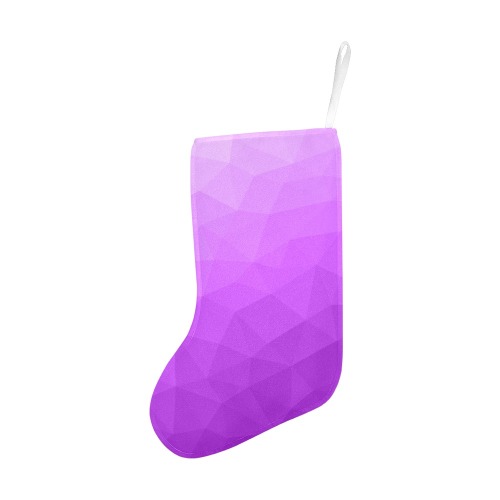 Purple gradient geometric mesh pattern Christmas Stocking (Without Folded Top)