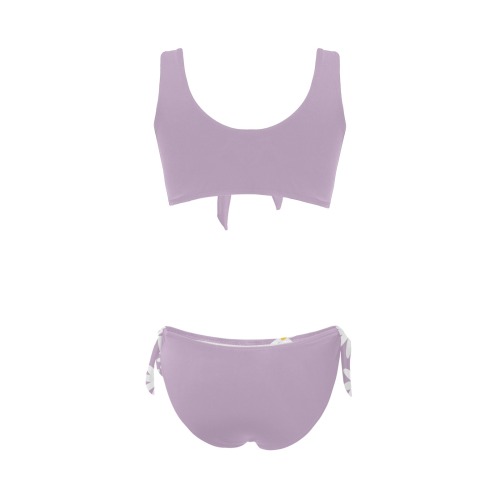 Daisy Woman's Swimwear Lilac Bow Tie Front Bikini Swimsuit (Model S38)