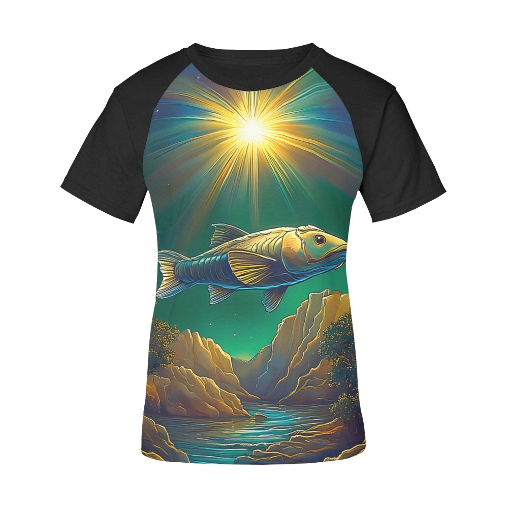 Celestial Swim Women's Raglan T-Shirt/Front Printing (Model T62)