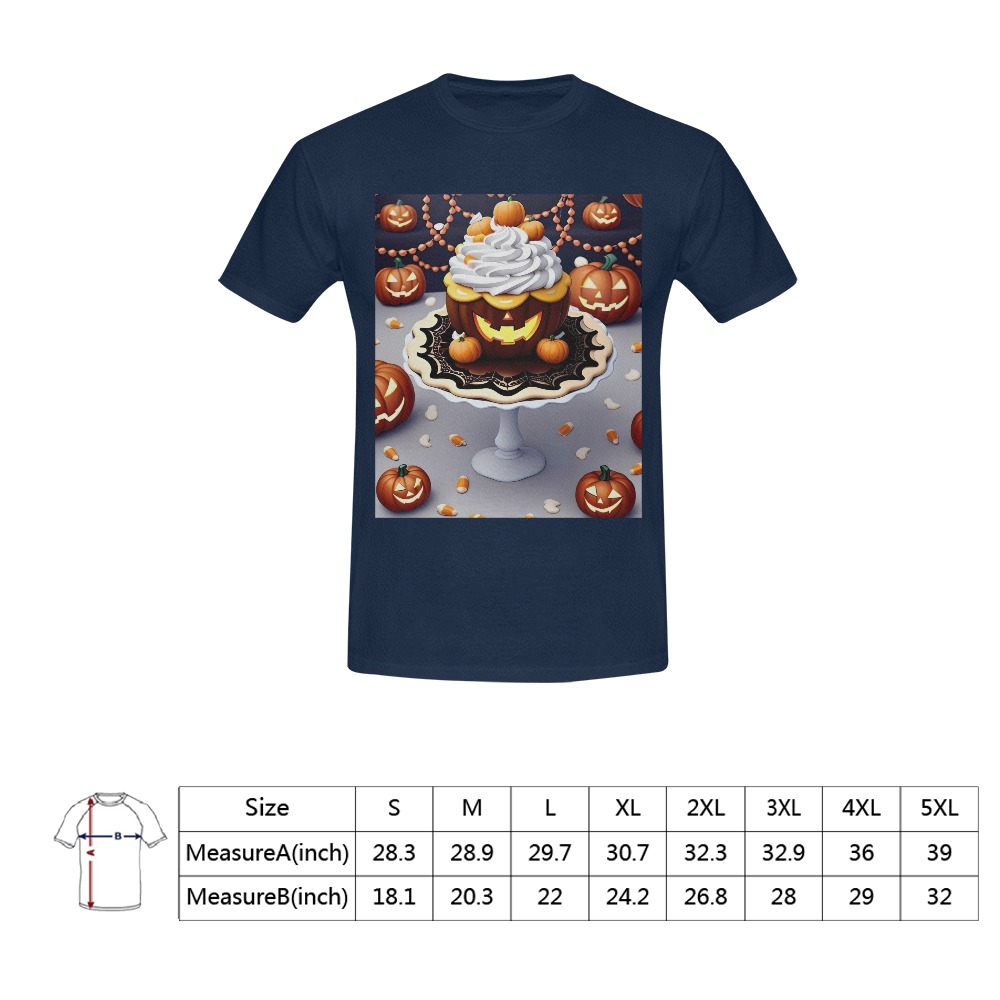 Deliciously Spooky Pumpkin Pie Cake Men's T-Shirt in USA Size (Front Printing Only)