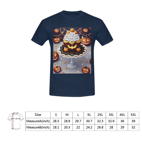 Deliciously Spooky Pumpkin Pie Cake Men's T-Shirt in USA Size (Front Printing Only)
