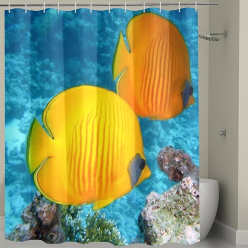lemon-butterflyfish Shower Curtain 72" x 72"