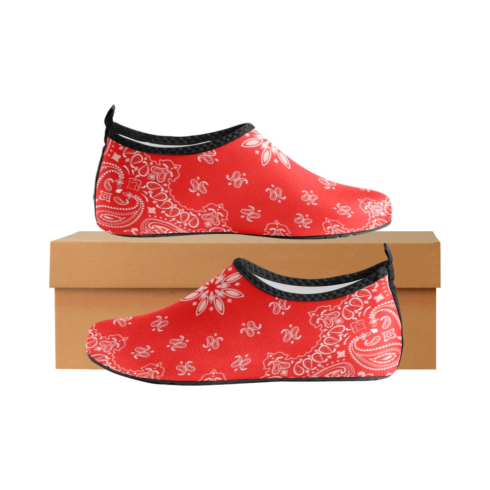 Red Bandana Women's Slip-On Water Shoes (Model 056)