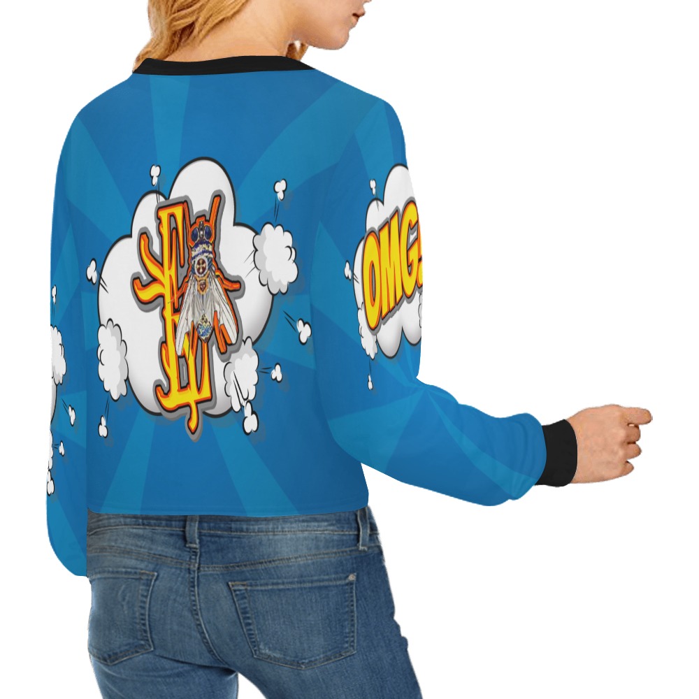 OMG!! Collectable Fly Crop Pullover Sweatshirts for Women (Model H20)