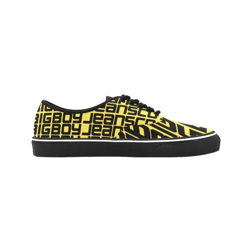BXB LOWS BLACK AND YELLOW Classic Men's Canvas Low Top Shoes (Model E001-4)