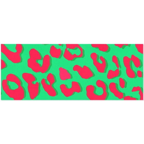 Leopard Print Red Green Gift Wrapping Paper 58"x 23" (1 Roll)
