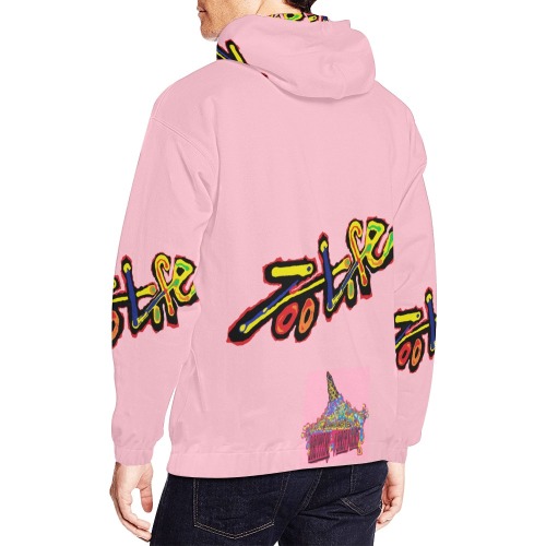 Z.L.LOGO.PINK All Over Print Hoodie for Men (USA Size) (Model H13)