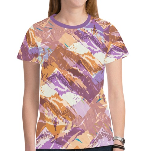 Camo mountains modern C27 New All Over Print T-shirt for Women (Model T45)