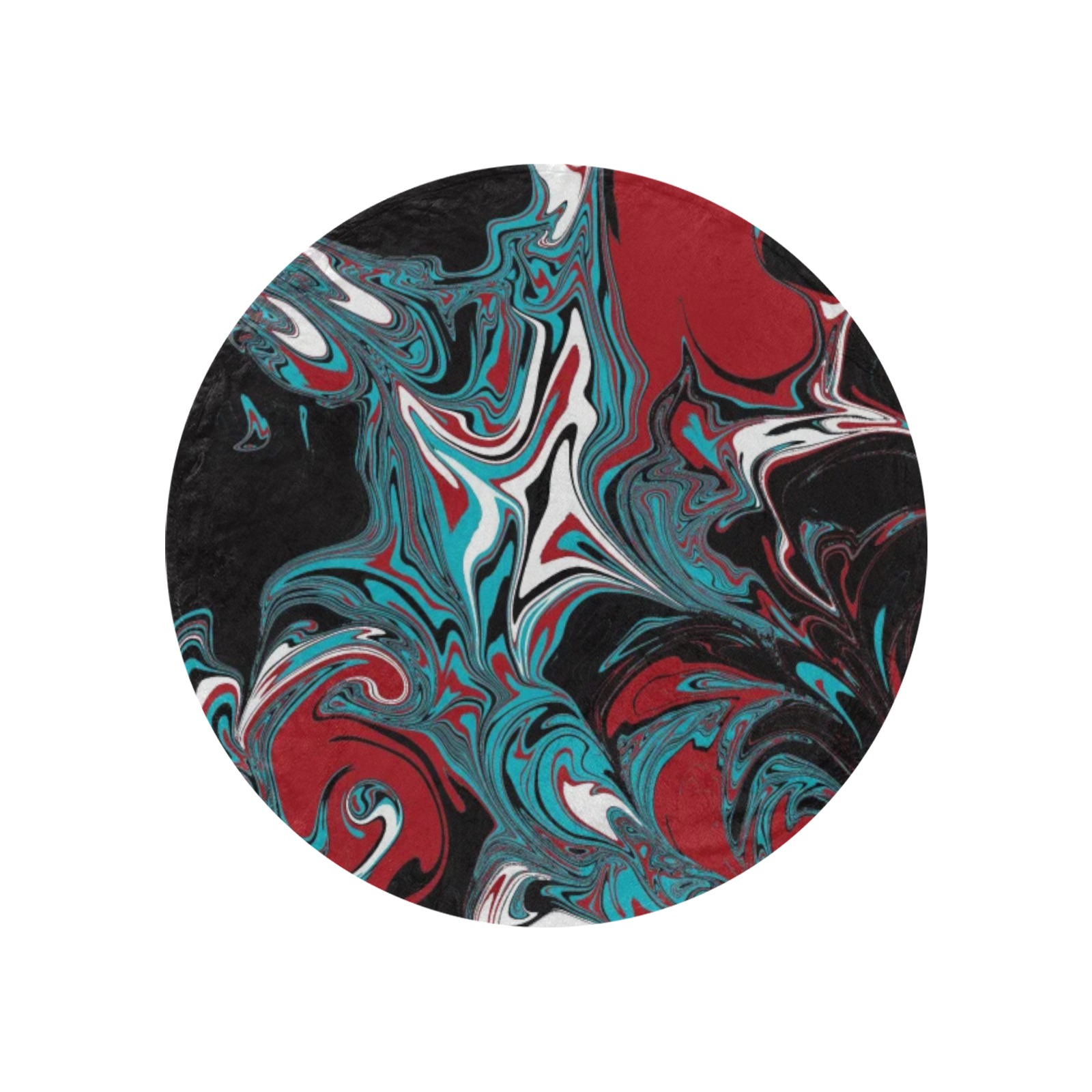 Dark Wave of Colors Circular Ultra-Soft Micro Fleece Blanket 47"