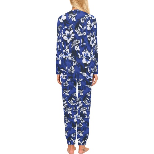 Flowery distortion mosaic Women's All Over Print Pajama Set