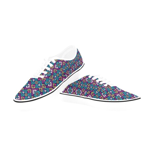 Abstract Pattern Colorful Classic Men's Canvas Low Top Shoes (Model E001-4)