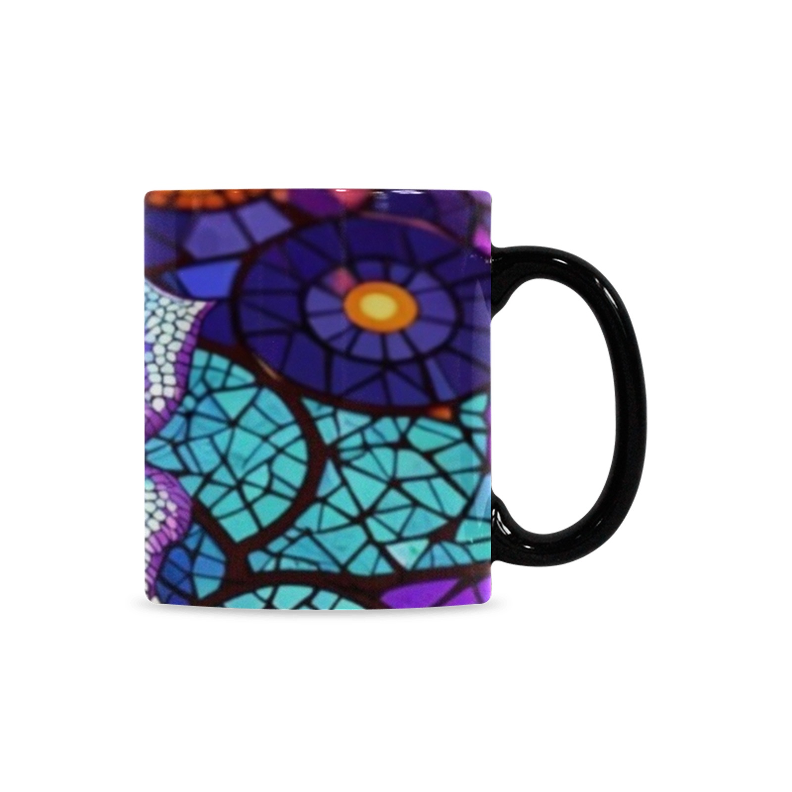 Mosaic Rose - Purple Coffee mug Custom Morphing Mug (11oz)