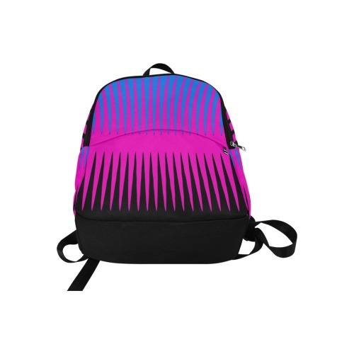 Wave Design Pink Blue and Black Fabric Backpack for Adult (Model 1659)
