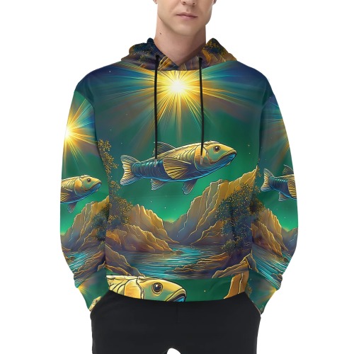Celestial Swim Men's Long Sleeve Hoodie (Model H55)