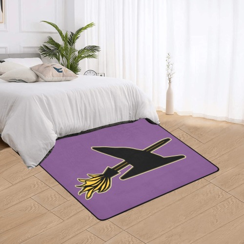 Witch Hat & Broomstick Area Rug with Black Binding 5'3''x4'