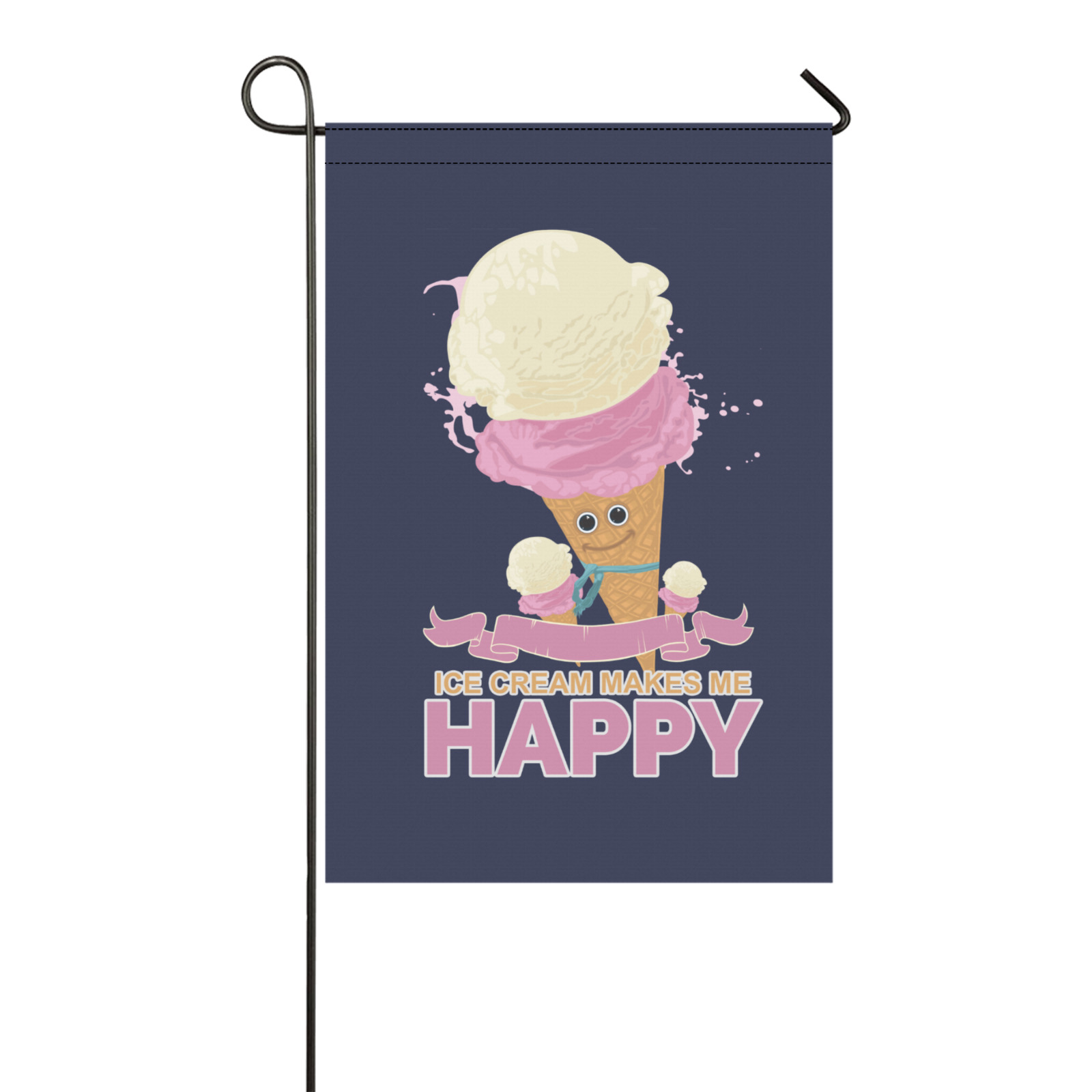 Ice Cream Makes Me Happy Garden Flag 12‘’x18‘’(Twin Sides)