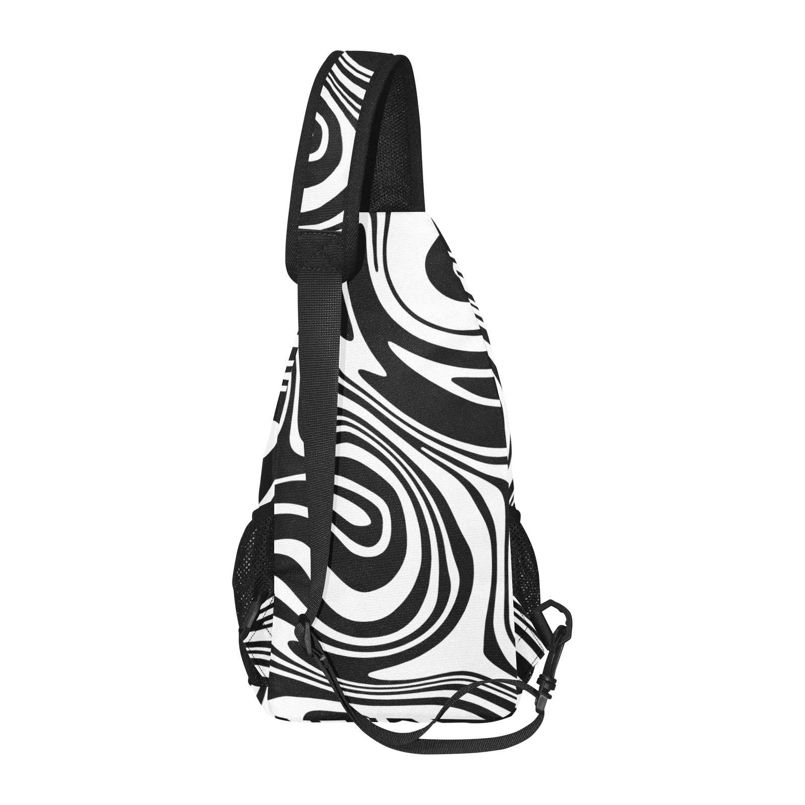 Black and White Marble All Over Print Chest Bag (Model 1719)