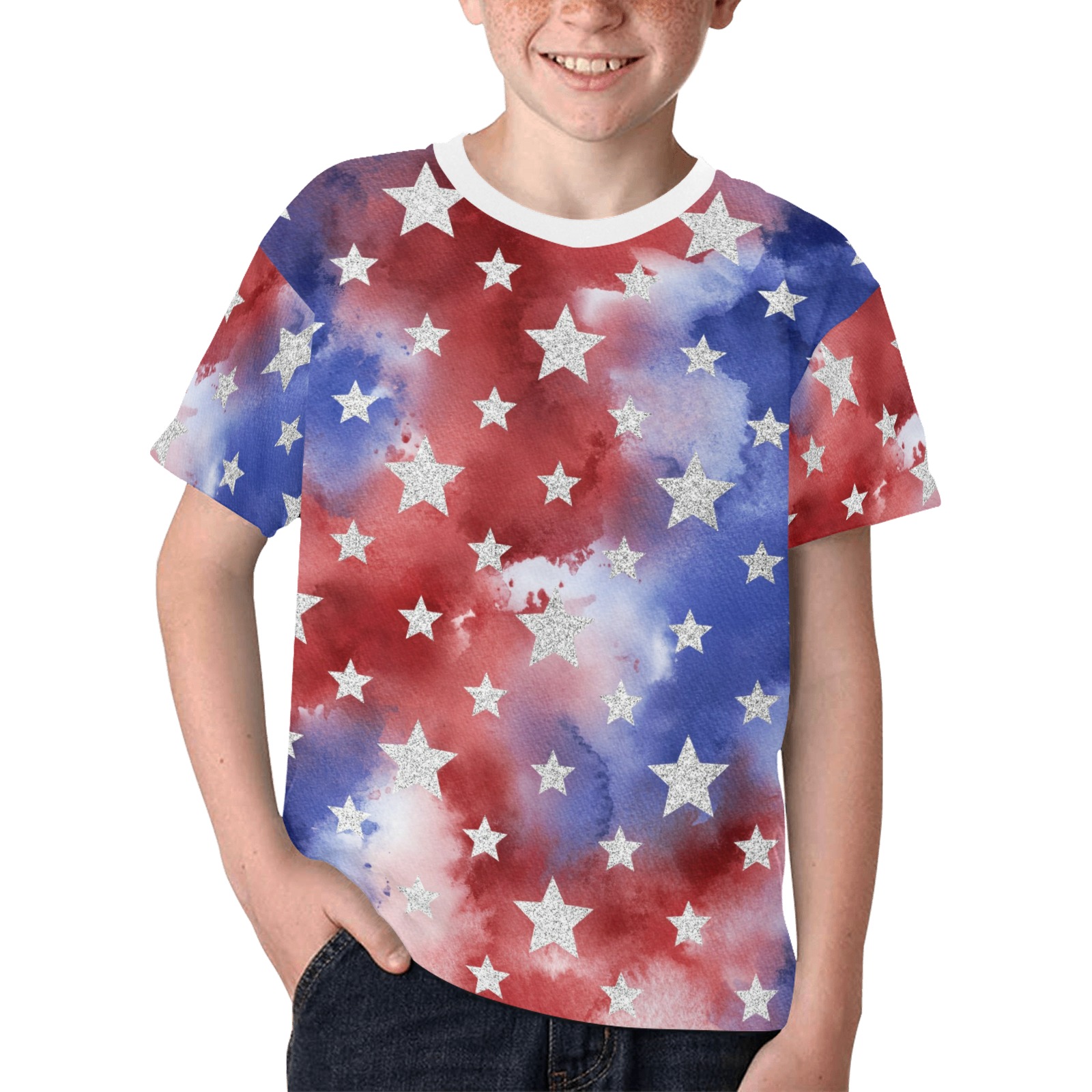 4th of july stars 1 Kids' All Over Print T-shirt (Model T65)