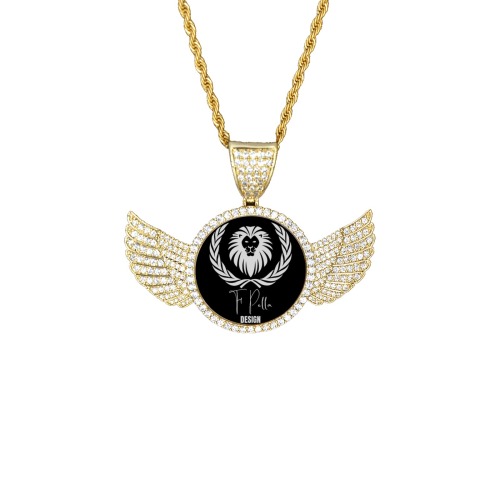 2022 Wings Gold Photo Pendant with Rope Chain