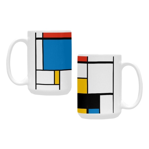 Mondrian De Stijl Modern Custom Ceramic Mug (15OZ)