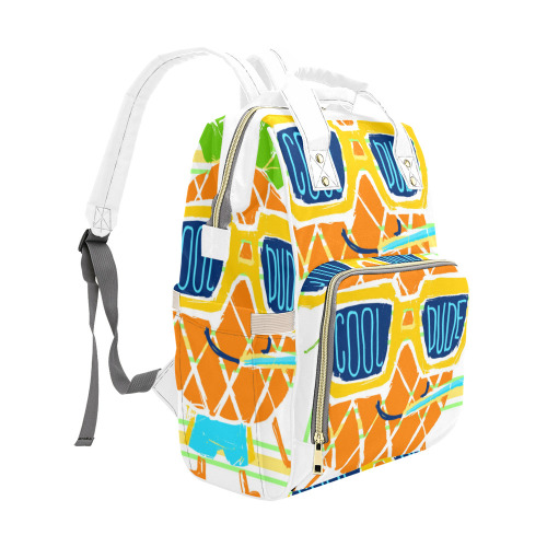 Tropical Pineapple Funny Multi-Function Diaper Backpack/Diaper Bag (Model 1688)