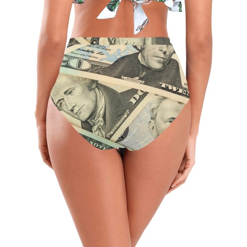 US PAPER CURRENCY High-Waisted Bikini Bottom (Model S13)