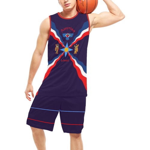 Assyrian Flag Basketball Uniform with Pocket